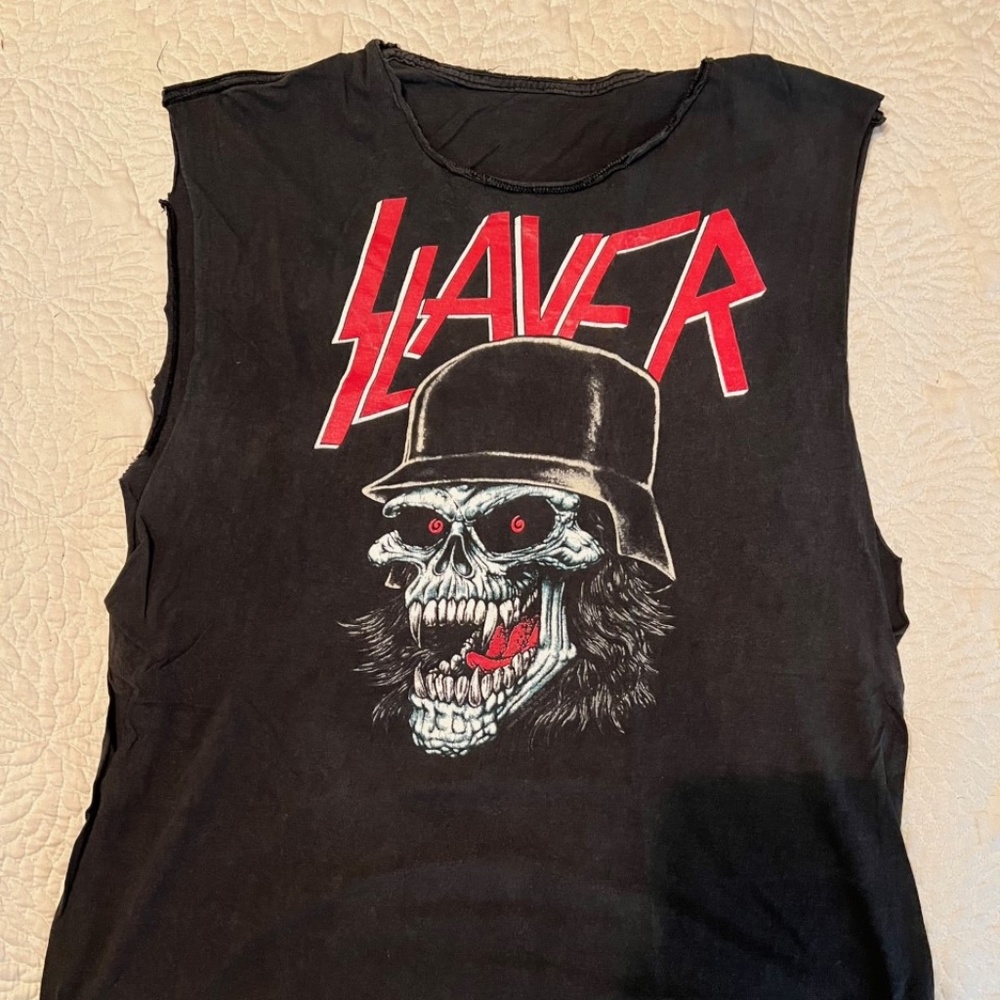 Slayer Japan 1990 tour concert t-shirt, sleeves cut off